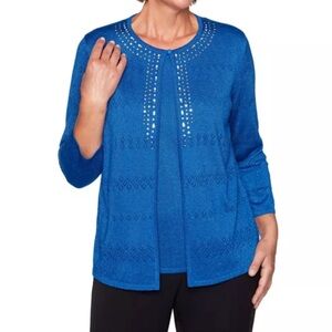 Alfred Dunner - Classic Royal Blue Cardigan sz CL